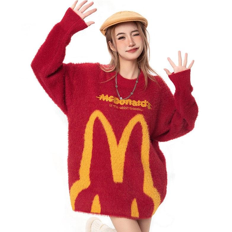 BuyMcDonald's New Year pullover Christmas sweater for Couple Women Men Now Cheaper With 3 - 5 Days Ship - PajamasBuy
