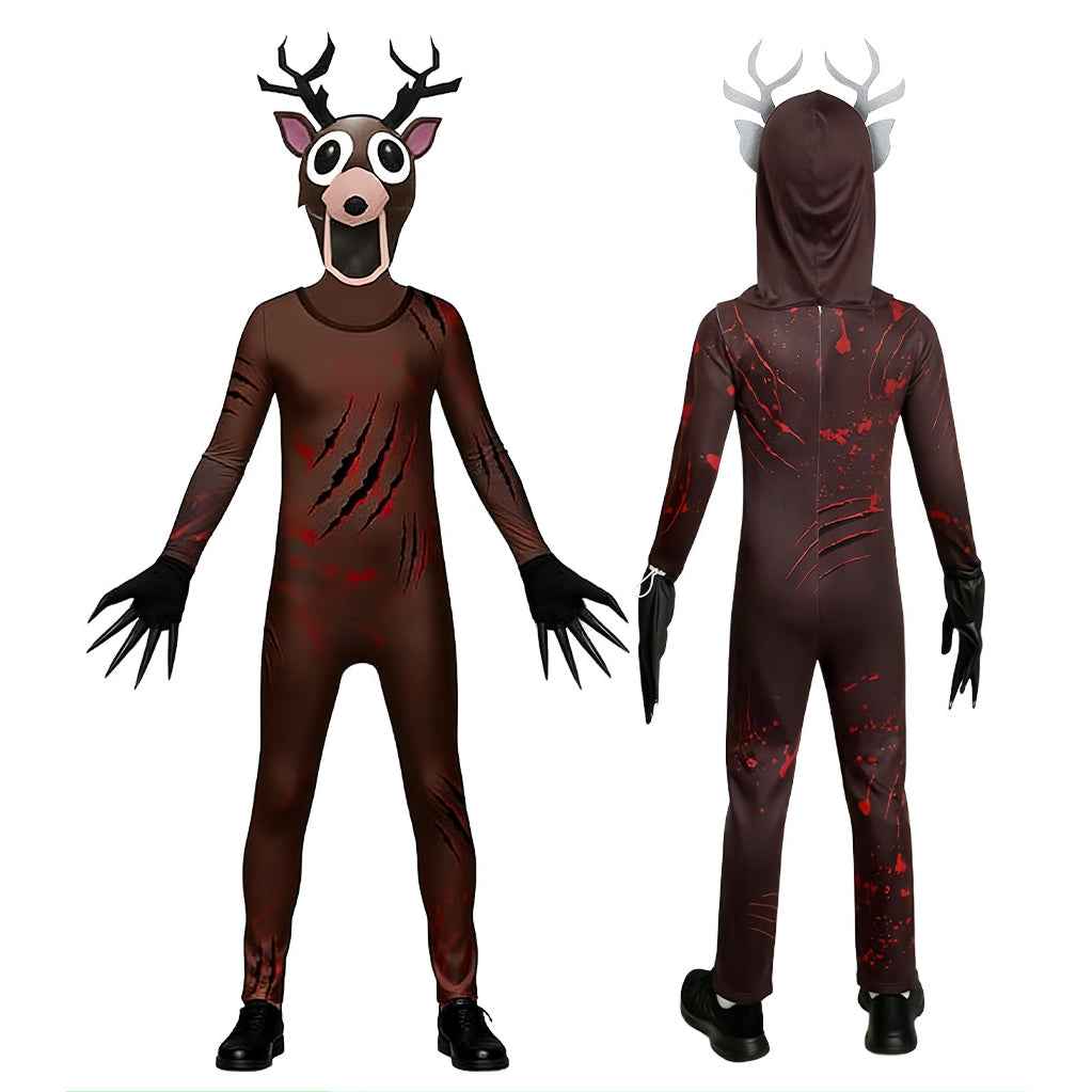 99 Nights in The Forest Bodysuit Costume Deer Animals Gaming Outfit Xmas