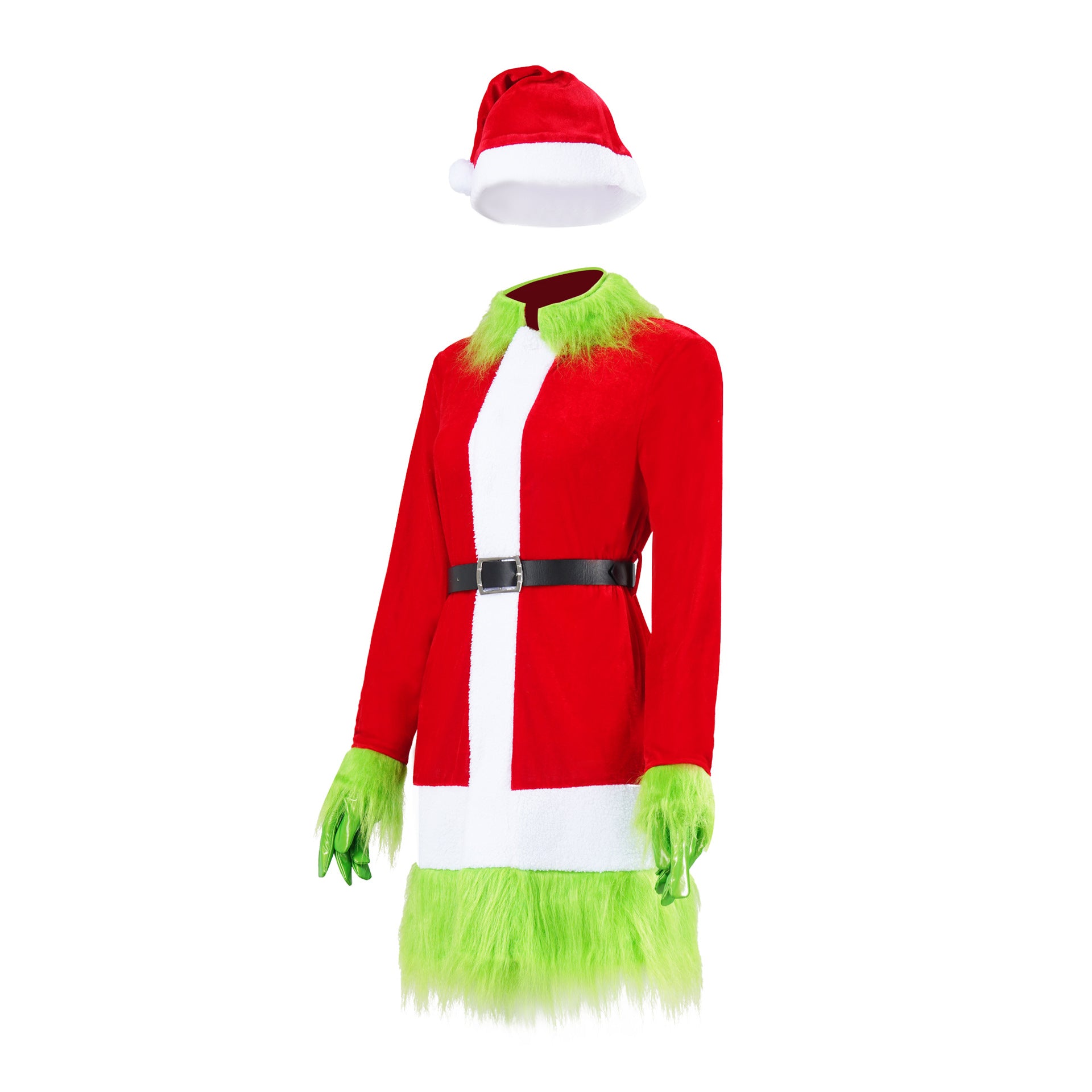 Christmas Spot Green Hair Monster Grinch Cosplay Costume Santa Xmas Outfits - Ciclove