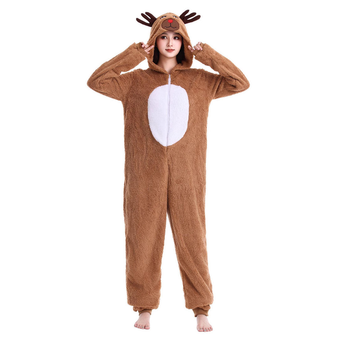 Christmas Onesie Women's Reindeer Cosplay Costume Jumpsuit Carnival Xmas Outfits - Ciclove
