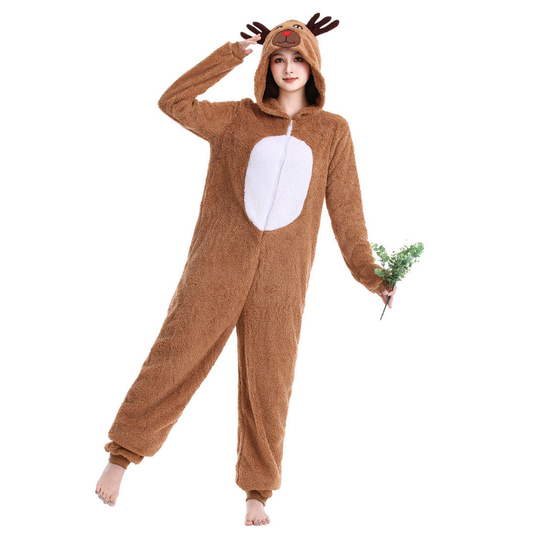 Christmas Onesie Women's Reindeer Cosplay Costume Jumpsuit Carnival Xmas Outfits - Ciclove