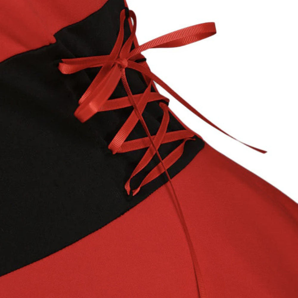 Womens Asymmetric Sleeveless Red Midi Merry Christmas Dress Costumes - Ciclove