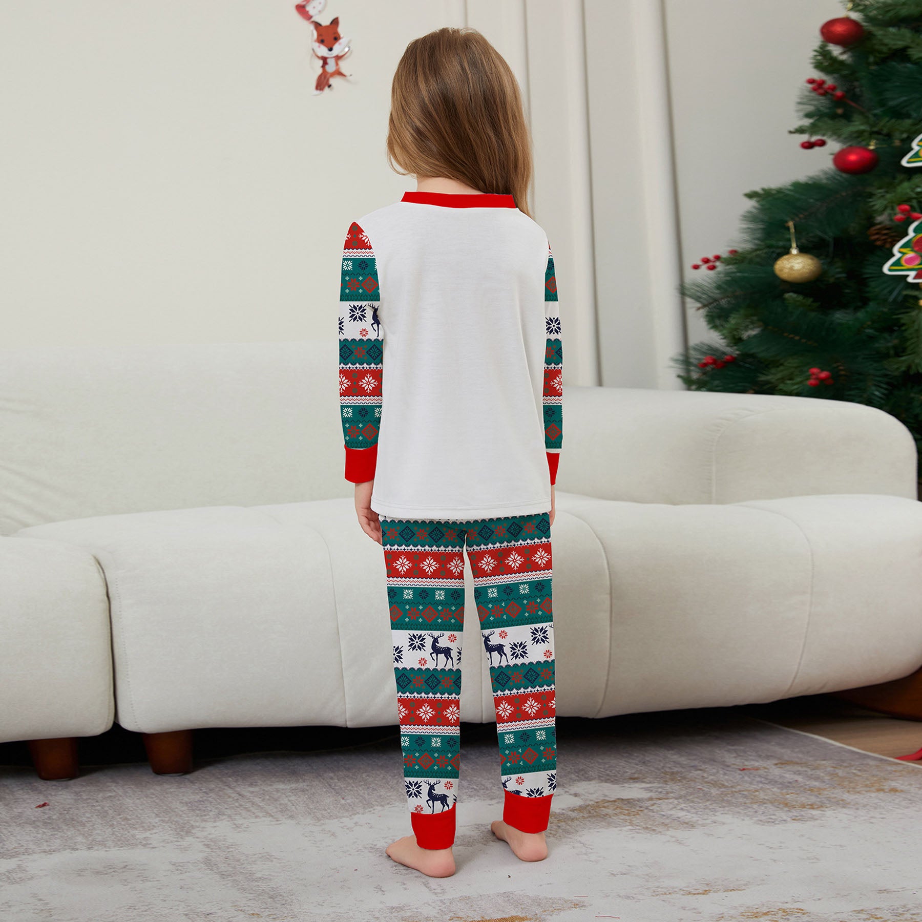 Christmas Deer print Contrasting colors Family Matching Pajamas Sets - Ciclove