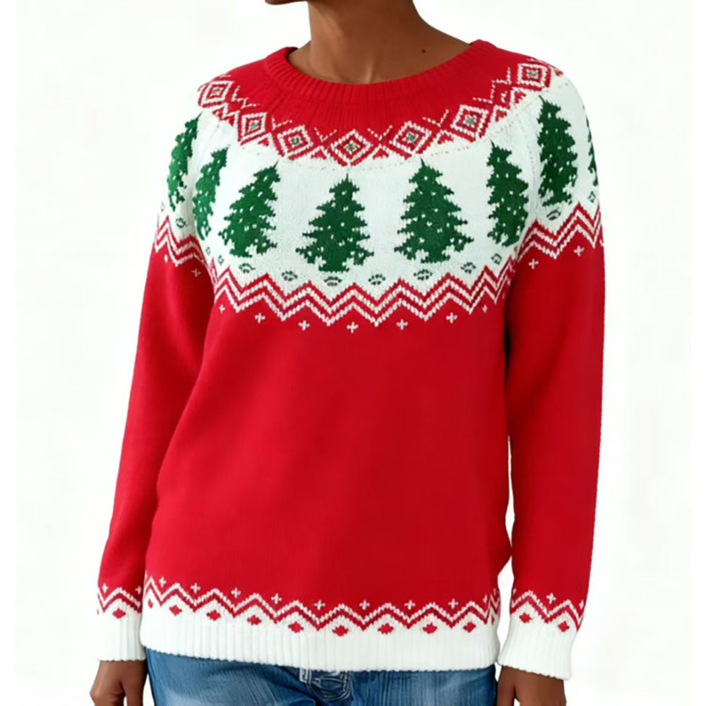 Green 1980s Ugly Christmas Sweaters Tree Fair Isle - Ciclove