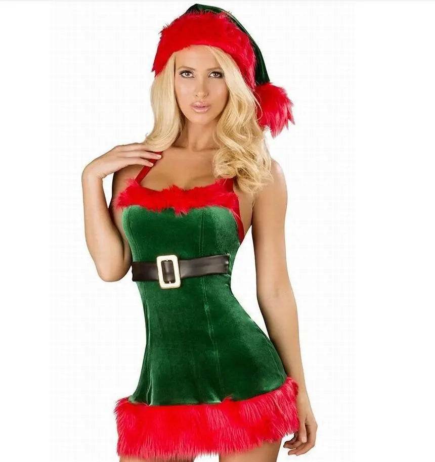Christmas Sexy Green Tree Suit Santa Claus Costumes Adults Uniform - ciclove