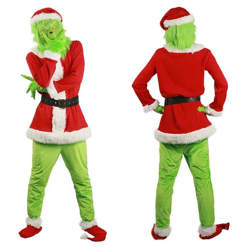 Christmas The Grinch Cosplay Costumes Party Performance Furry Santa Suit - ciclove