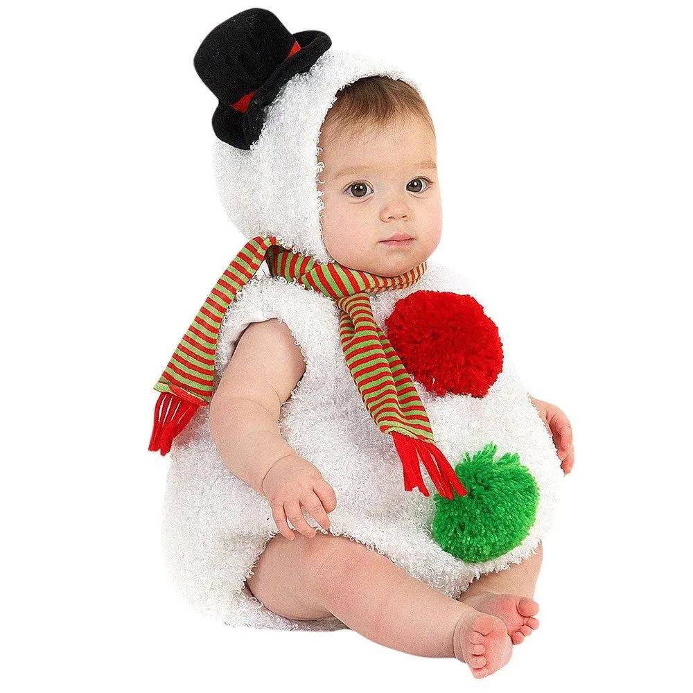 Infant Christmas Costume Snowman White Rompers - ciclove