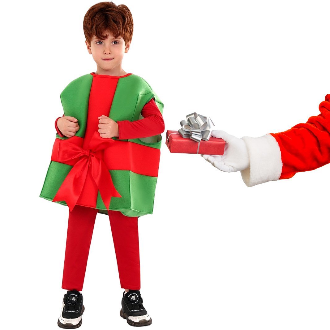 BuyChristmas Santa Claus Gift Box kids Costume for Party Holiday cosplay Now Cheaper With 3 - 5 Days Ship - PajamasBuy