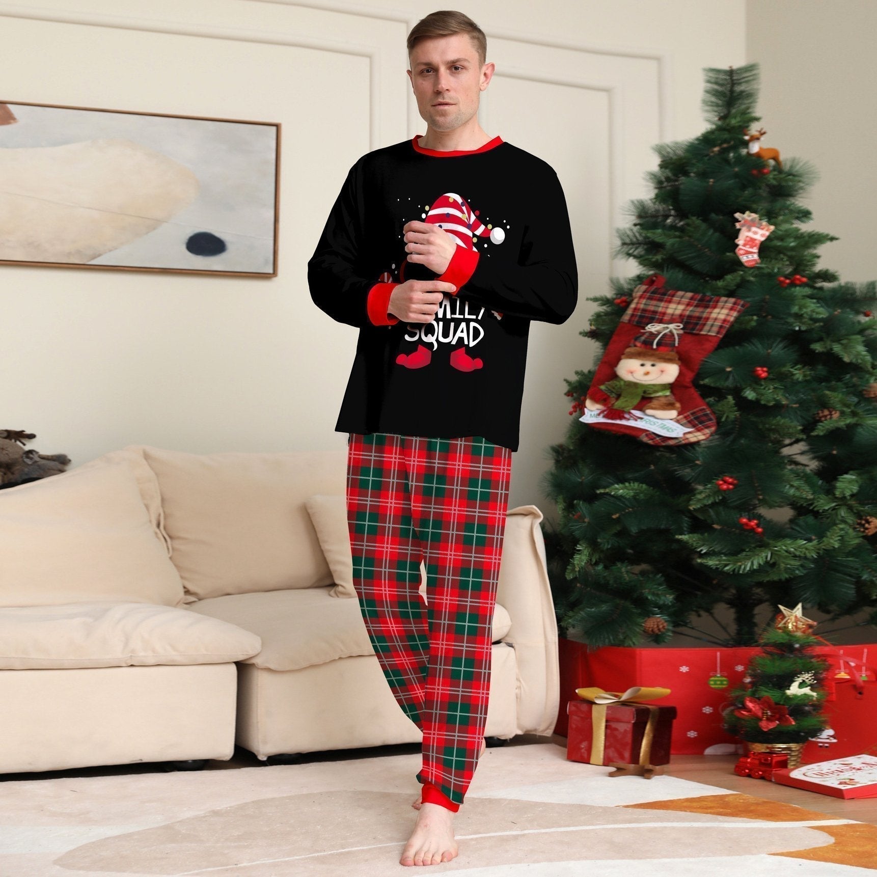 BuyFunny Christmas matching Family Couples Pajamas two Pieces Sets Christmas cake hat letter print Now Cheaper With 3 - 5 Days Ship - PajamasBuy