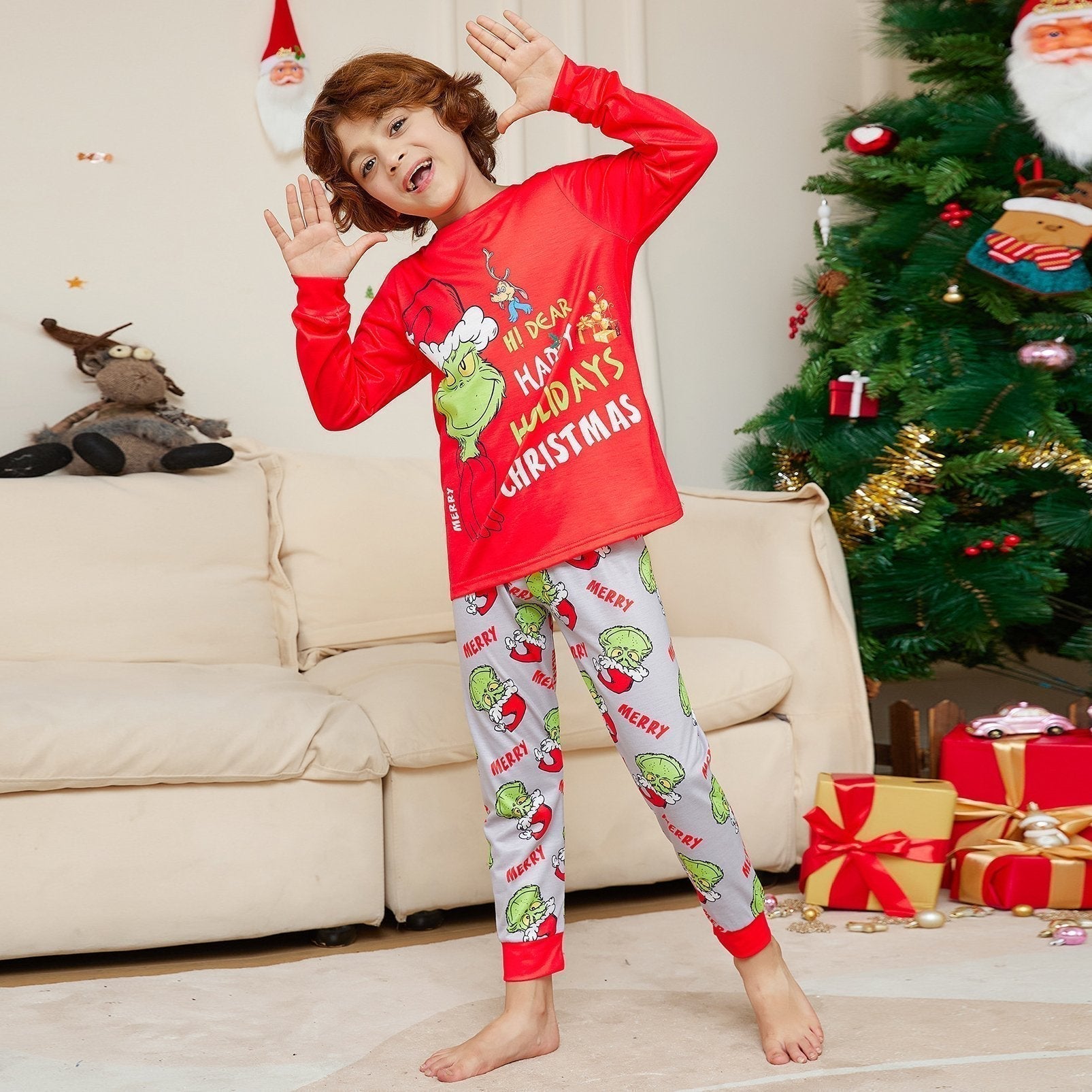 BuyGreen Monster Letter Print Christmas Family Couples Matching Pajamas Party Sets Now Cheaper With 3 - 5 Days Ship - PajamasBuy