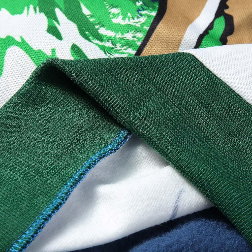 Christmas Costumes Antlers Print Hooded Color Block Top Men - Ciclove