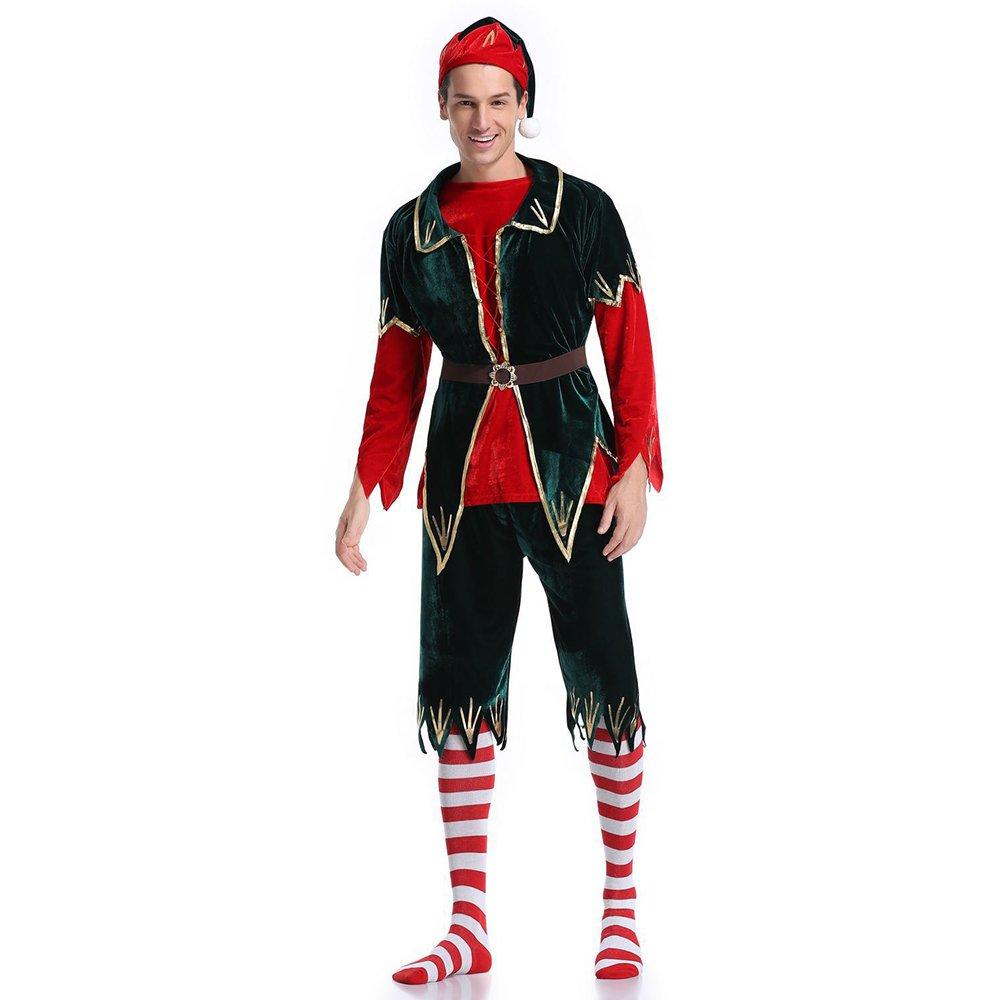 Men's Christmas Costume Classic Santa Clown Four-piece Suit - Ciclove