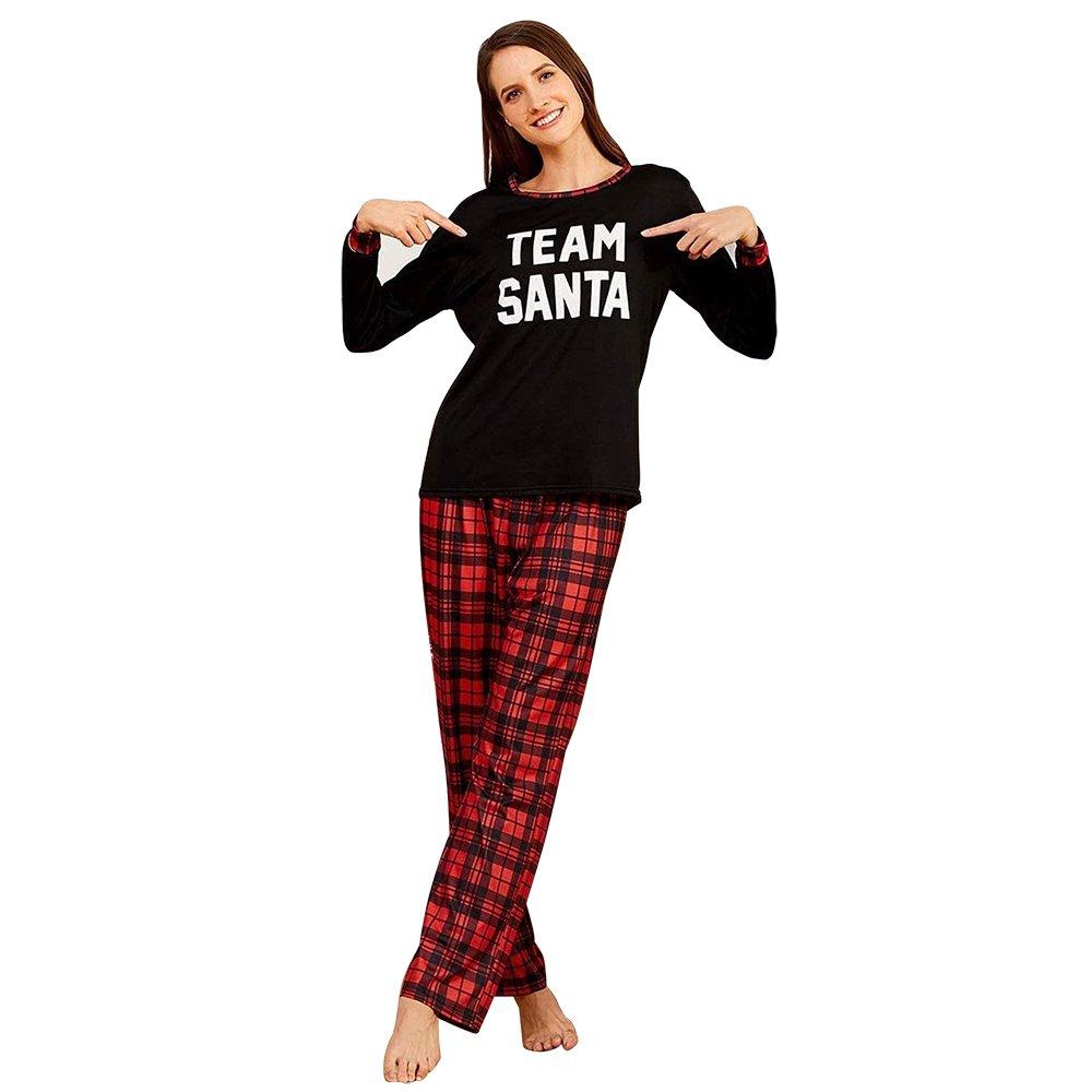 Christmas Family Matching Pajamas Suit Lattice Letter Printing Sleepwear - Ciclove
