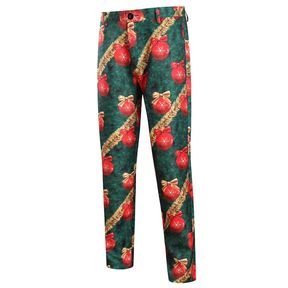 Christmas gold men's Blazer suits Santa 3D print trousers with Jackets - Ciclove