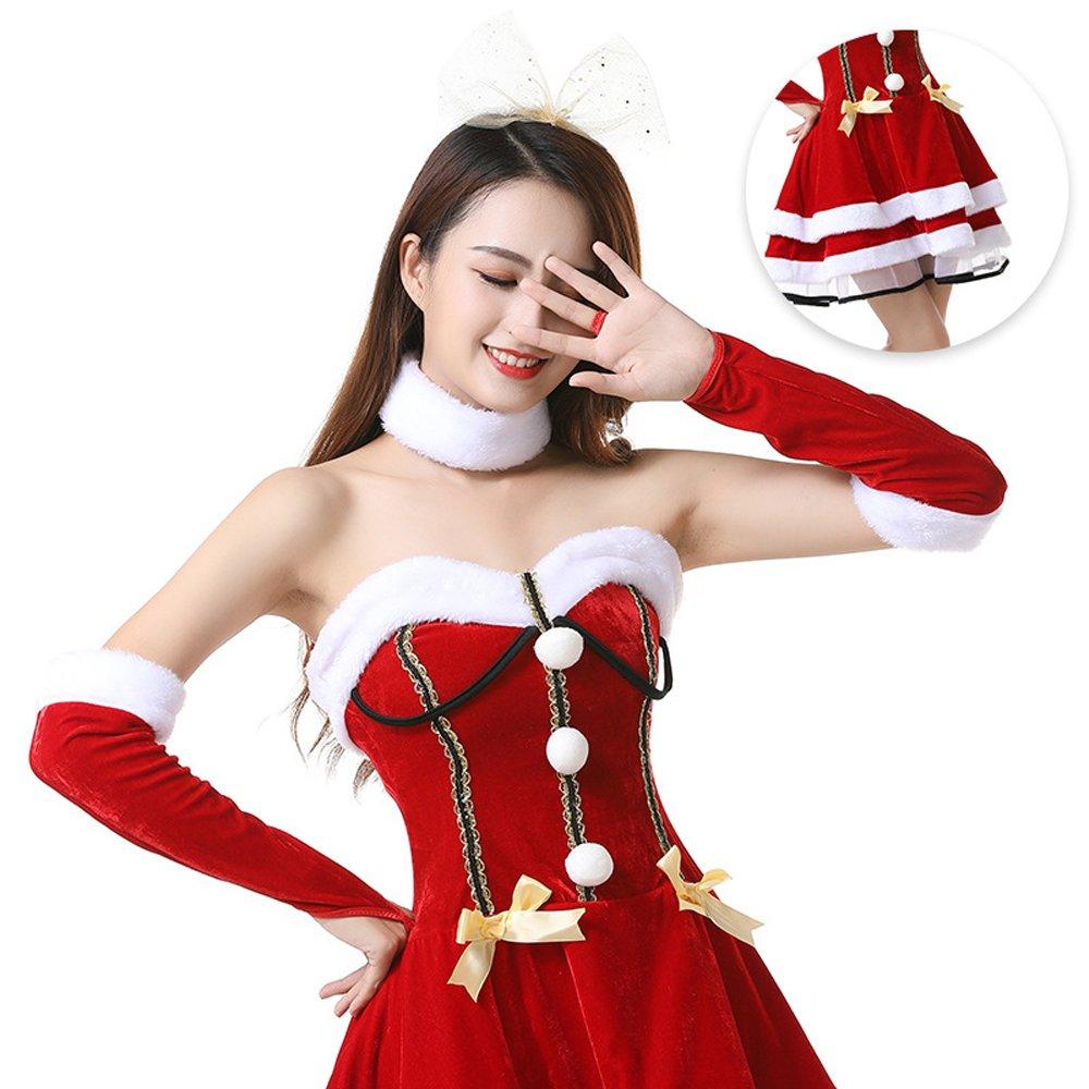 Christmas Costumes Sexy Santa Dress Suit for Adult Female - Ciclove
