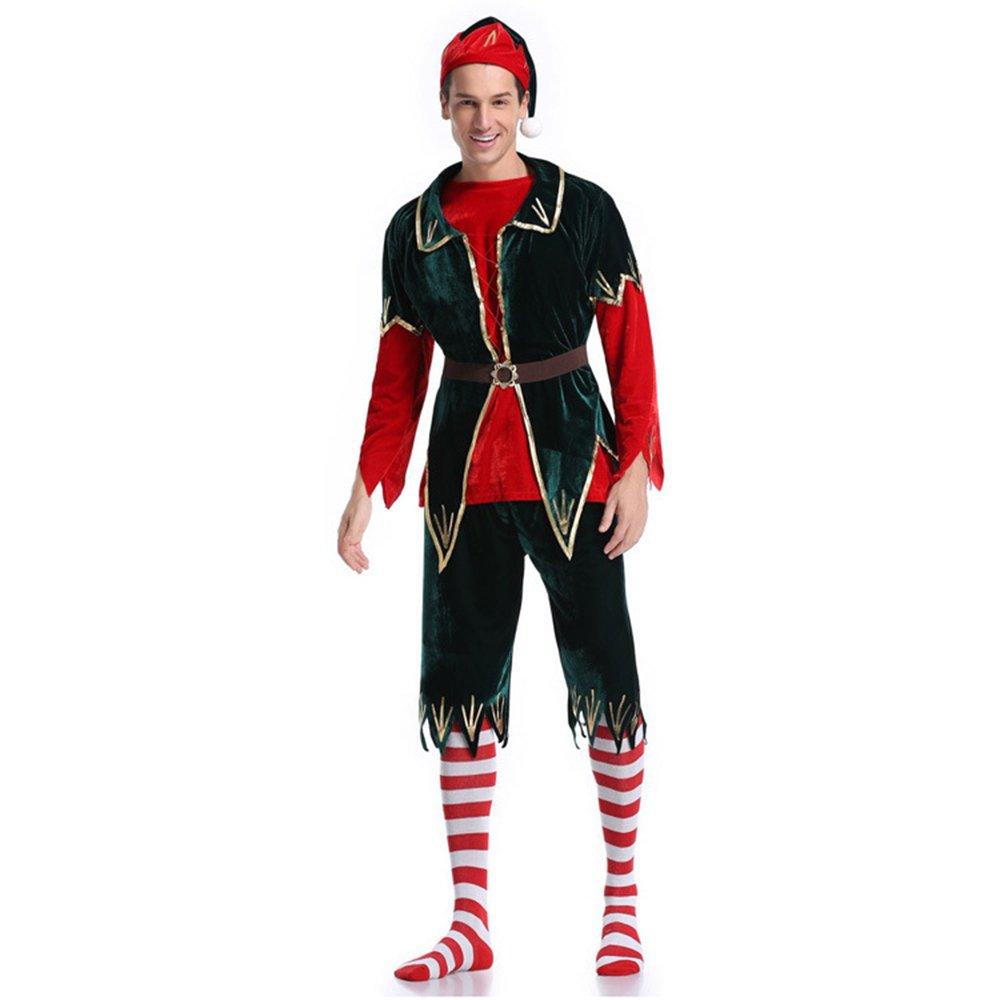 Men's Christmas Costume Classic Santa Clown Four-piece Suit - Ciclove
