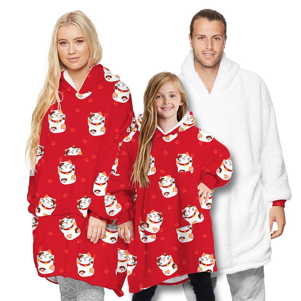 Family matching pajamas robes hoodie blanket Holiday Christmas Gifts - Ciclove