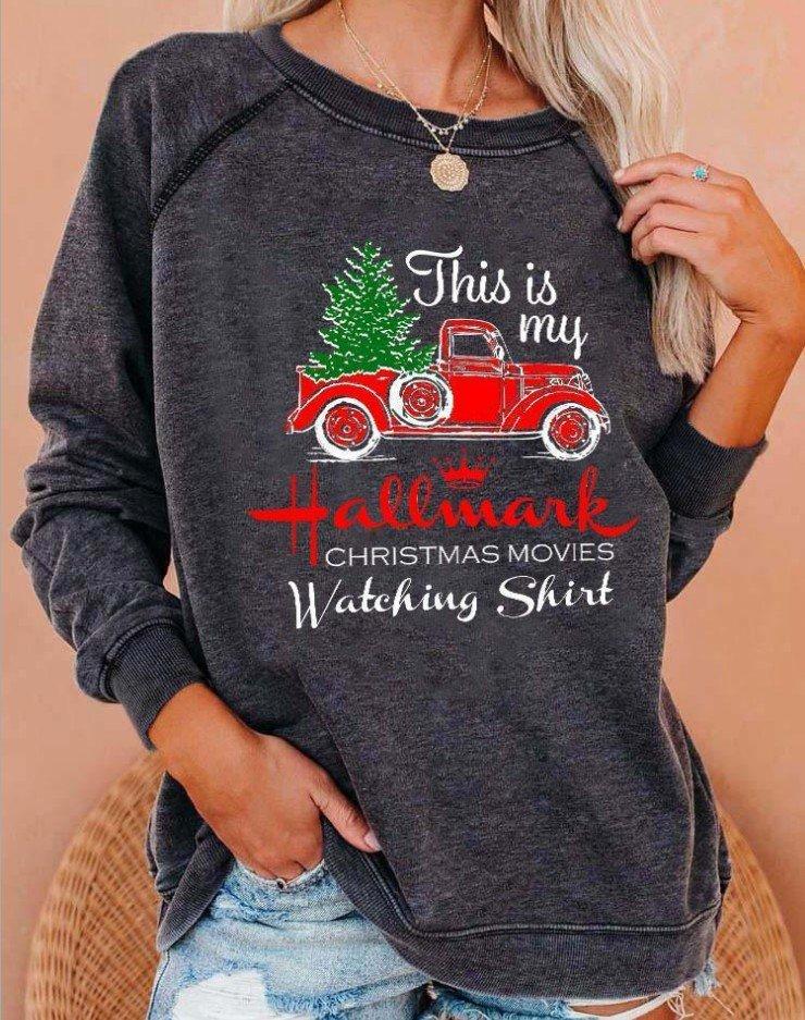Christmas Round Neck Sweater Printing Truck Gift  Women Christmas Sweatshirt - Ciclove