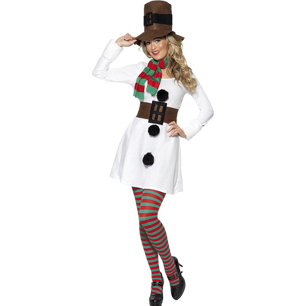 Cute Couple Snowman Christmas Costumes Santa Claus Party Suit