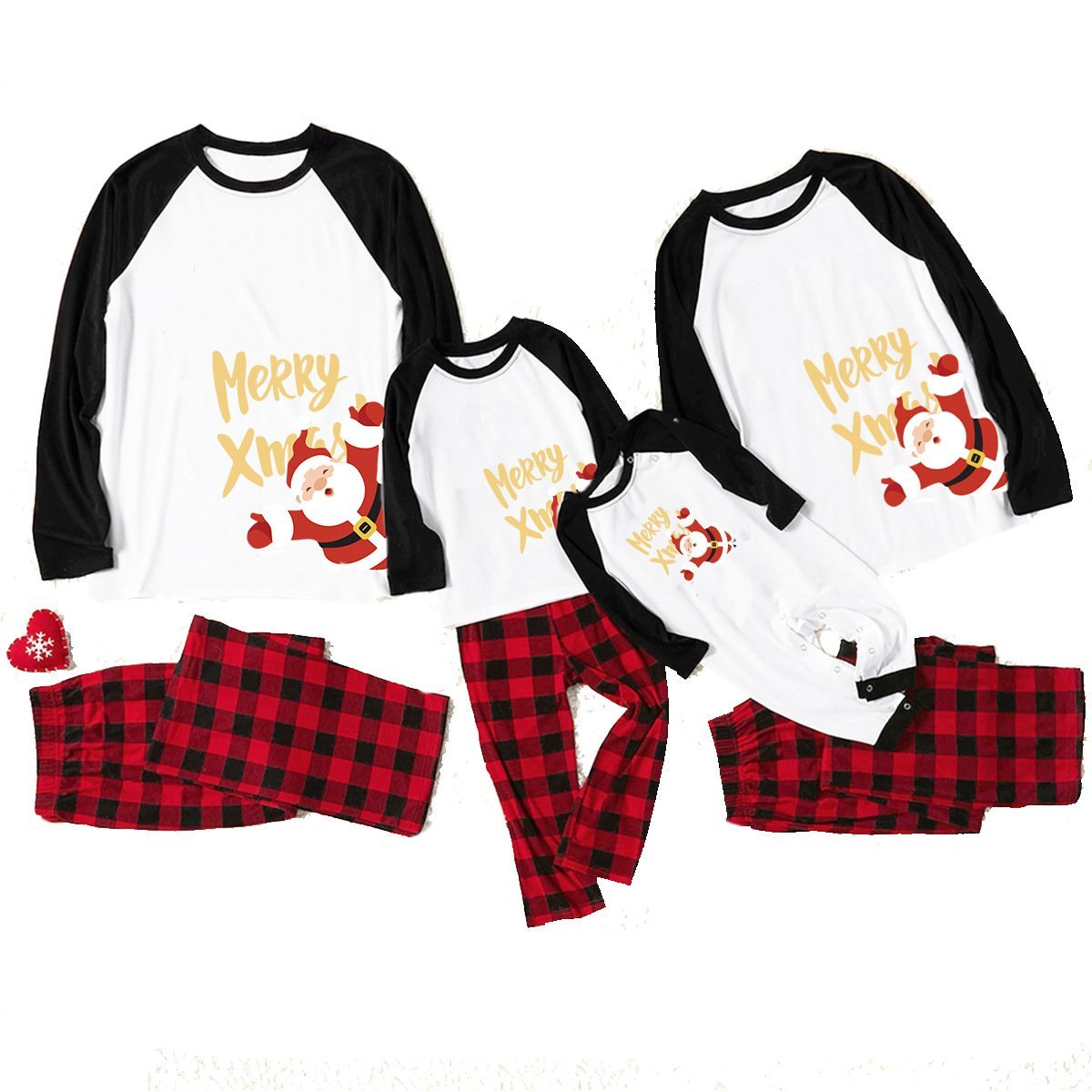 Christmas Family Matching Pajamas Printed Santa Claus Long Sleeve Sleepwear Set - Ciclove