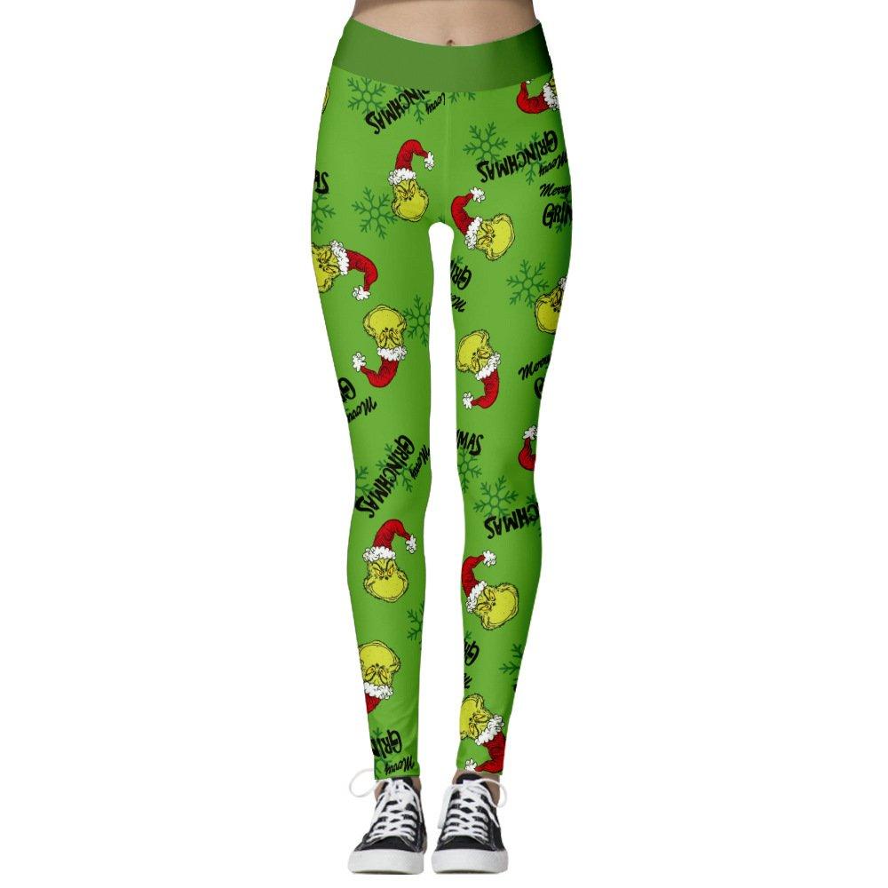 Christmas Pants leggings Grinch Grinch Digital Print Women - Ciclove