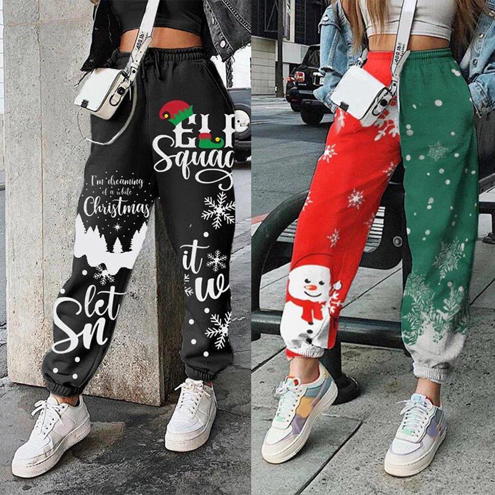 Christmas Costumes Printed Loose Fitness Sports Harem Pants Women's Clothing - Ciclove