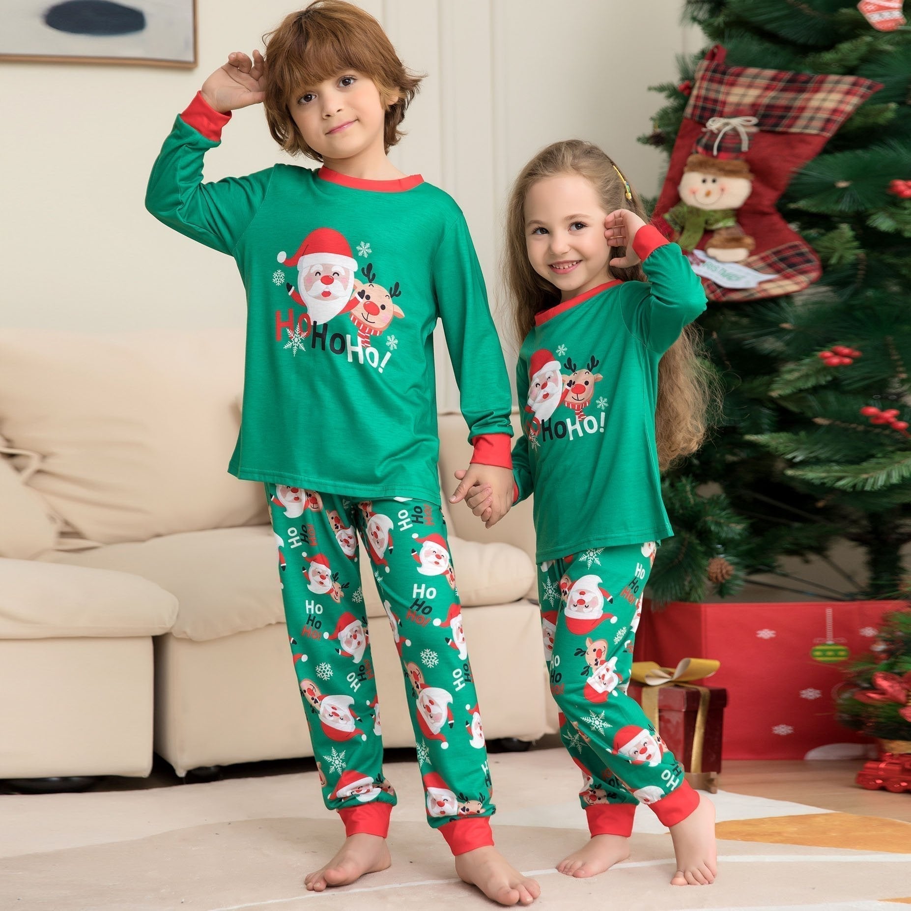Christmas Santa Claus Print Family Couples Matching Pajamas Party Sets - ciclove
