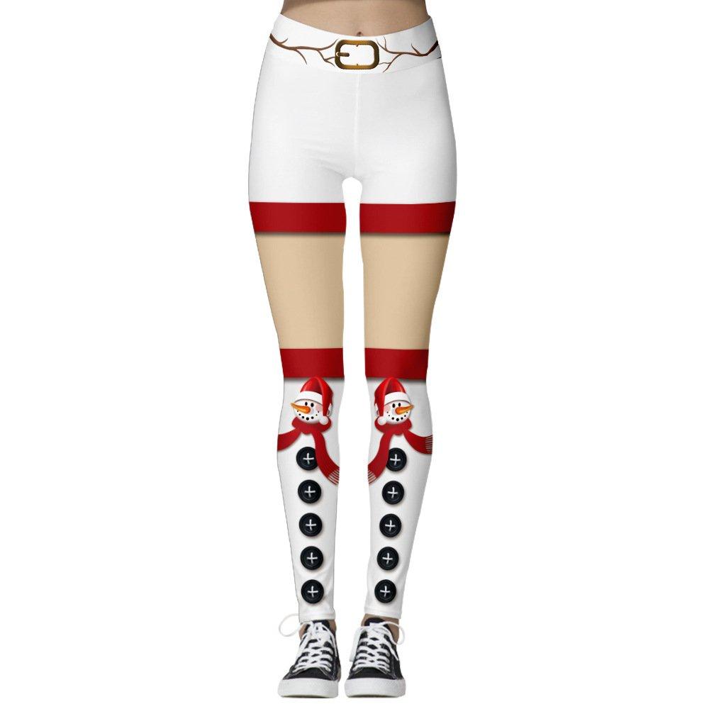 Christmas Pants Leggings Printed Cropped Pants Women - Ciclove