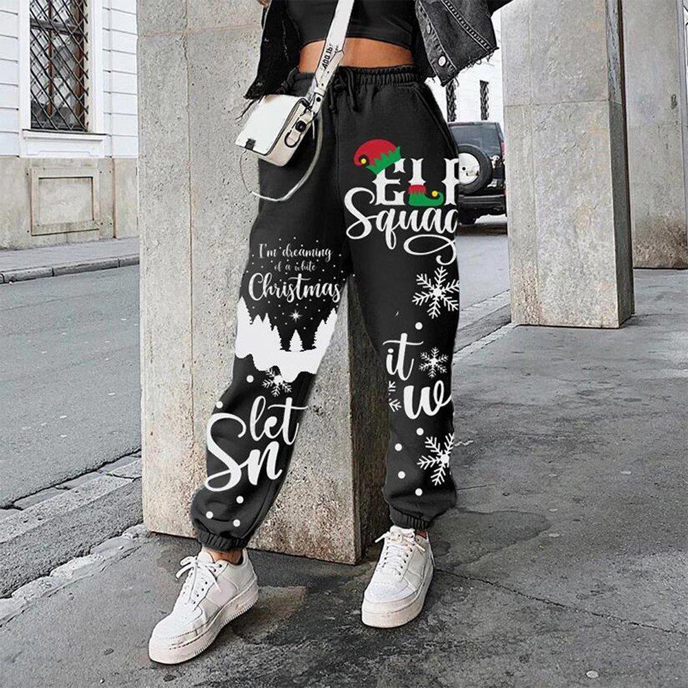 Christmas Costumes Printed Loose Fitness Sports Harem Pants Women's Clothing - Ciclove