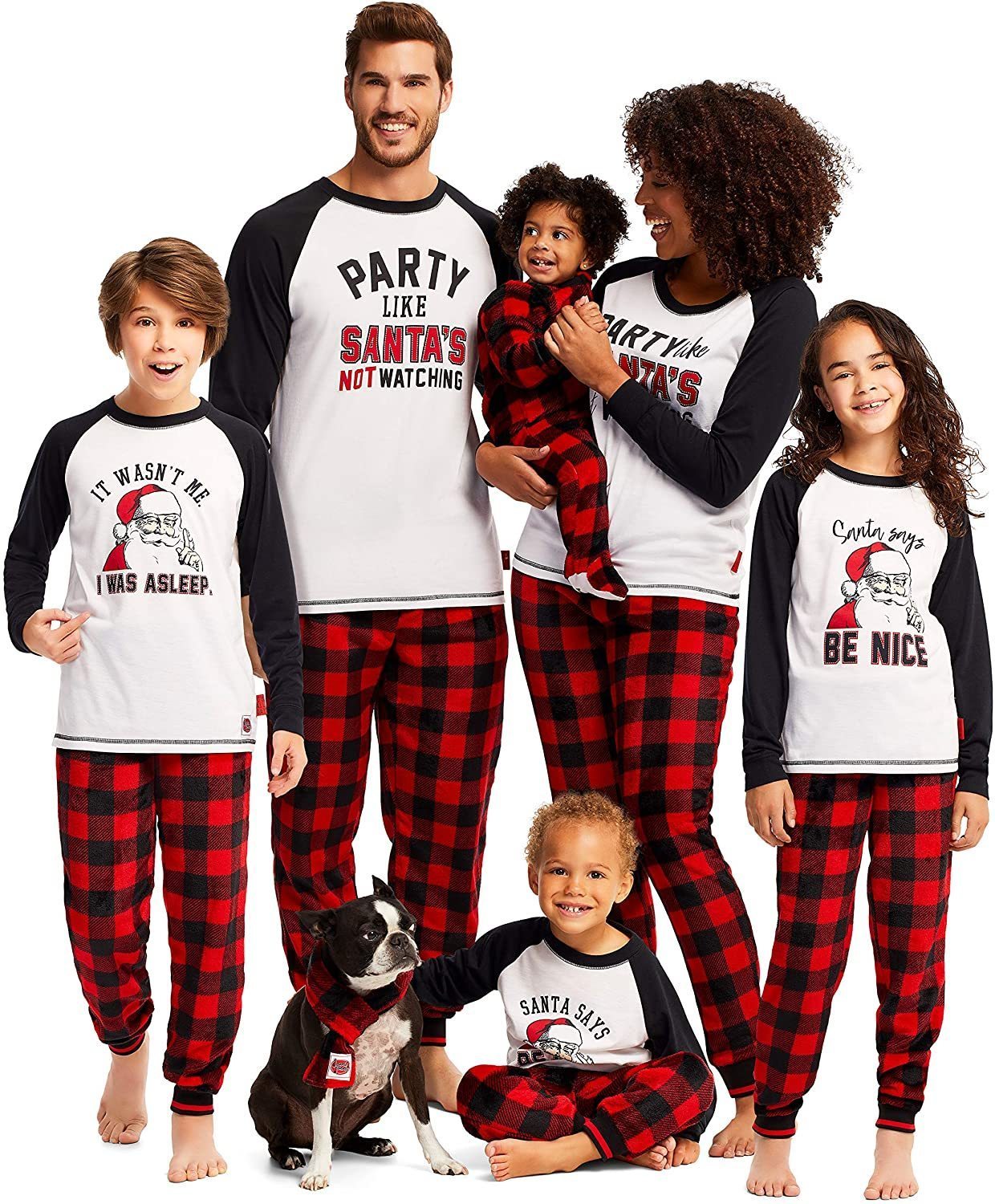 Christmas Pajamas Set Round Neck Long Sleeve Pullover Loose Plaid Trousers Pajamas Costume - Ciclove