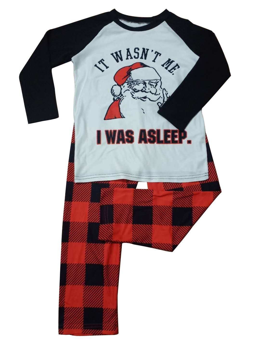 Christmas Pajamas Set Round Neck Long Sleeve Pullover Loose Plaid Trousers Pajamas Costume - Ciclove