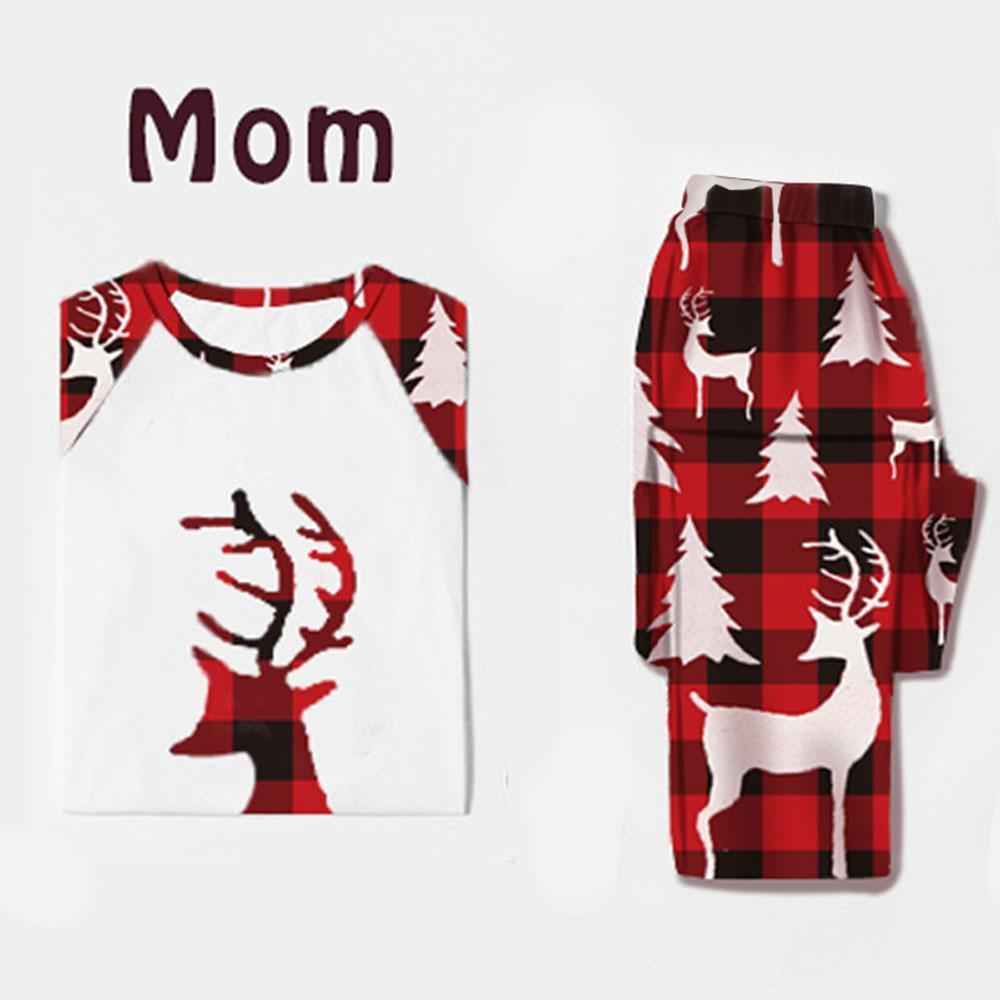 Christmas Halloween Christmas Deer Head Print Family Matching Pajamas Set